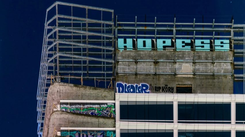 Oceanwide towers graffiti