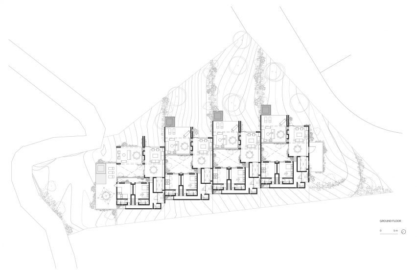 Plan drawing of Los Helechos in Mexico