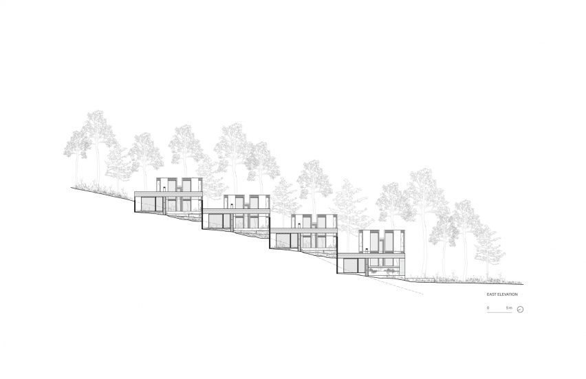 Section drawing of Los Helechos in Mexico
