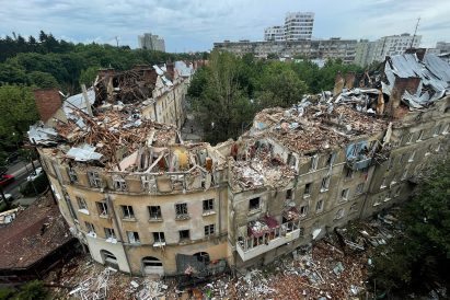 Buildings in Lviv damaged by missile strikes