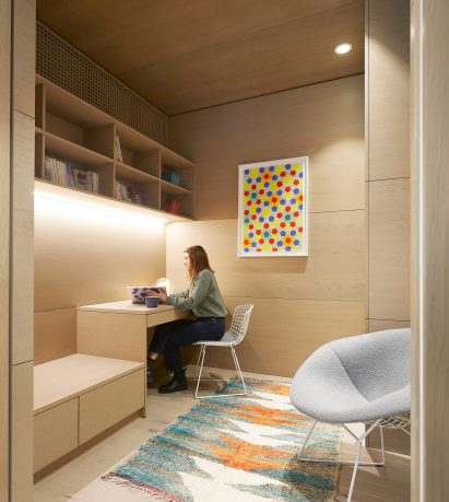 Timber counselling room in at Maggie's Royal Free