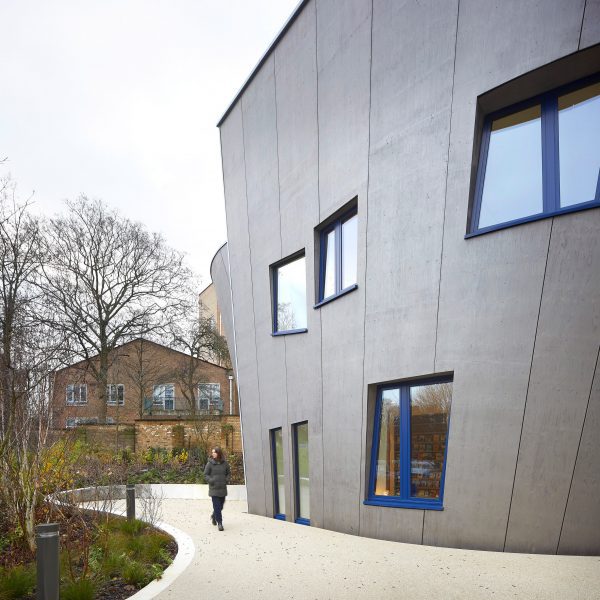 Curved walls at Studio Libeskind's Maggie's Centre