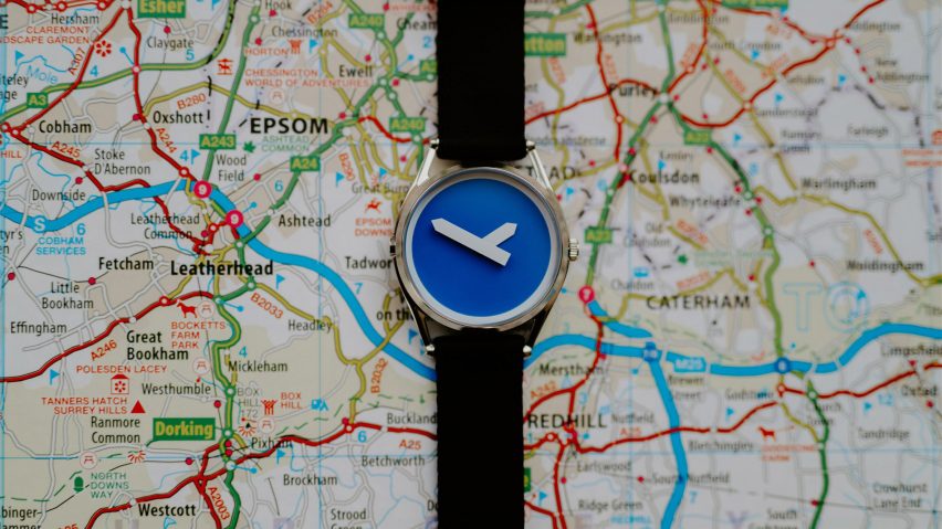 Margaret Calvert designs roadsign-like M1 watch