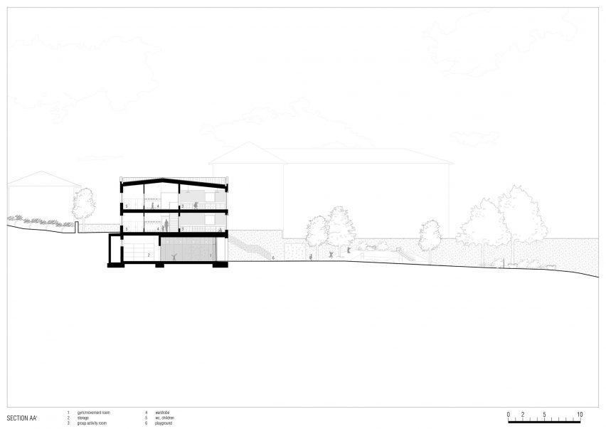 Cross section of Tartan School by MoDus Architects