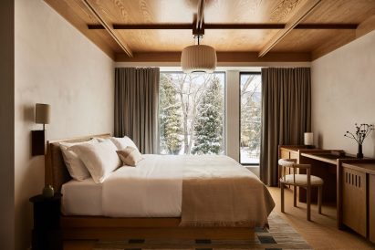 Guest room with neutral decor