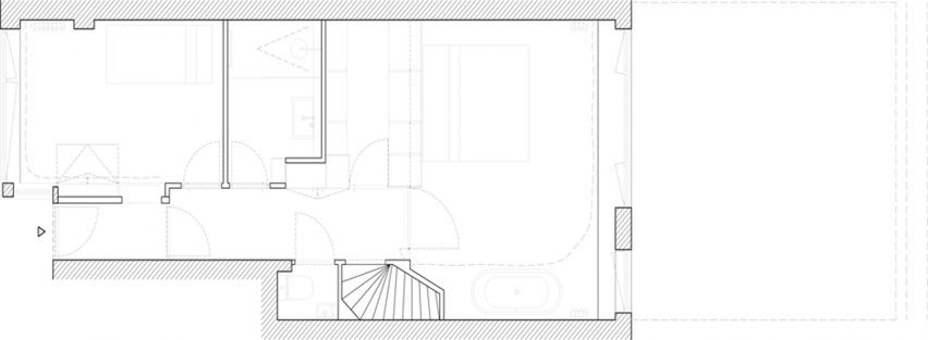 Floor plan of Ulli Heckmann's compact apartment in Rotterdam
