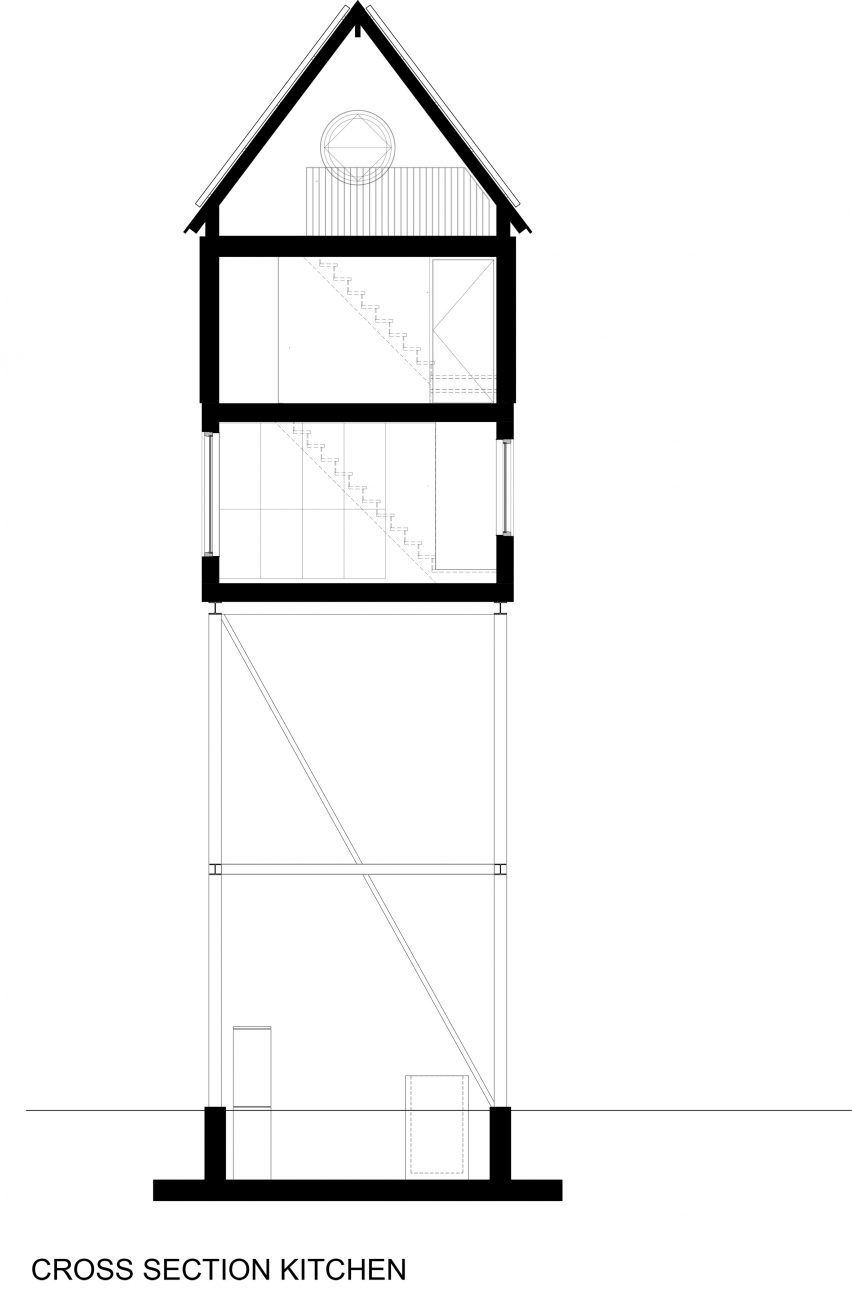 Cross section kitchen of Nest by NAMO Architecture and i29
