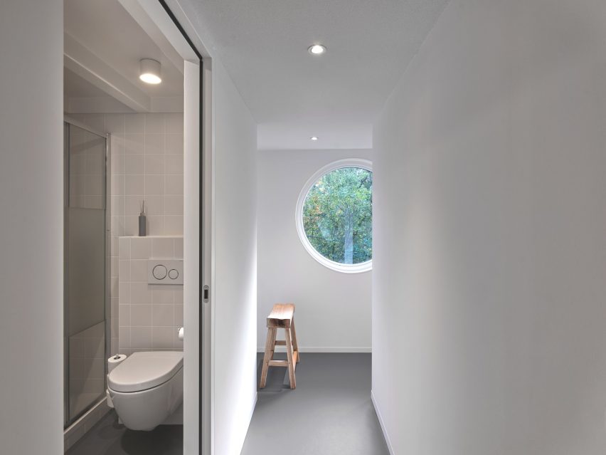 Hallway with bathroom