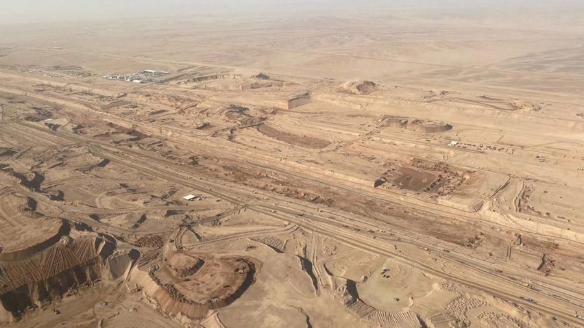 Aerial view of Neom construction