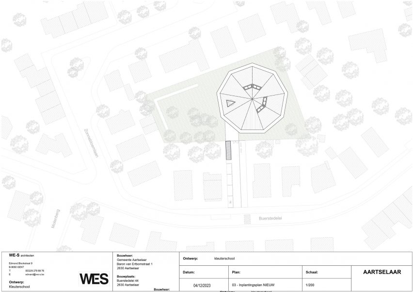 Site plan of Aartselaar nursery by WE-S Architecten