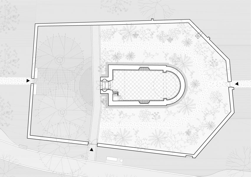 Floor plan of the Garden Cemetery by Objektor near Prague
