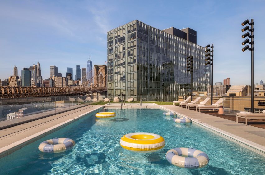 A pool with floaties