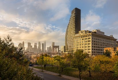 Wedge shaped tower in Brooklyn
