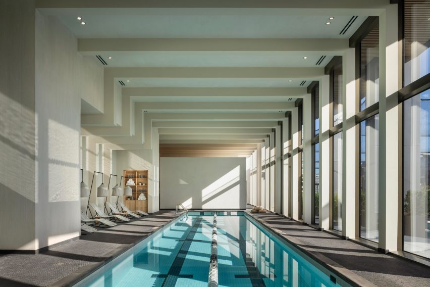 An indoor pool