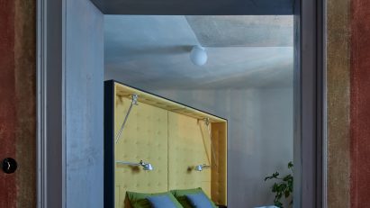 Bedroom of Masná 130 house in Český Krumlov, Czech Republic by ORA