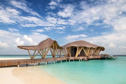 View from shore of restaurant and bar by Atelier Nomadic