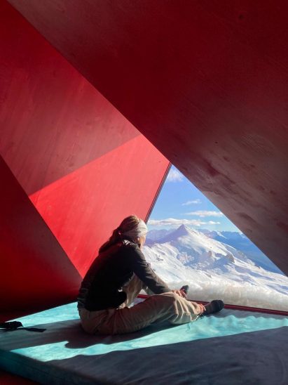 Interior of pinwheel shelter in the Italian Alps by EX