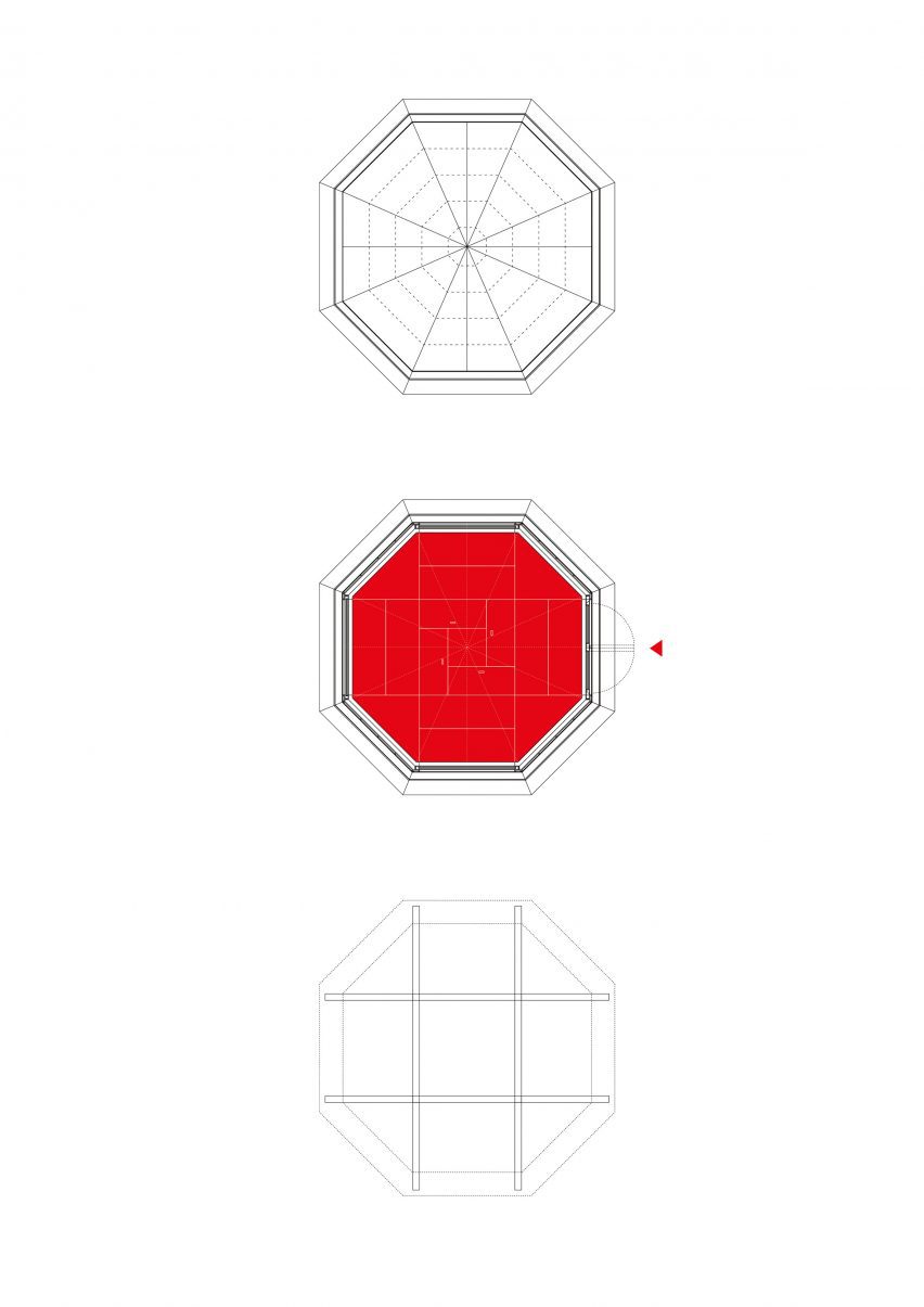 Plan of Pinwheel shelter in the Italian Alps by EX