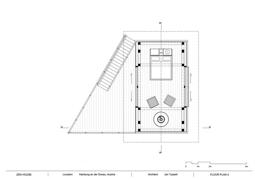 Floor plan of Zen House in Austria by Jan Tyrpekl