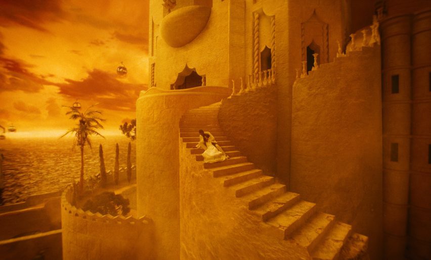 Stone tower representing Alexandria in Yorghos Lanthimos film