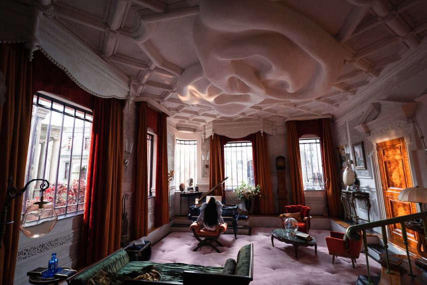 Interior of Bella's home in Poor Things set design