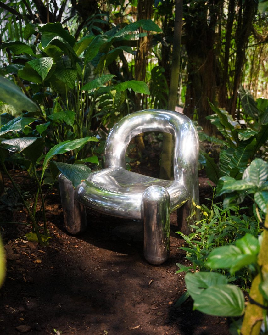 Silver version of Reality chair designed in virtual reality by Alexander Lervik and Gustav Winsth
