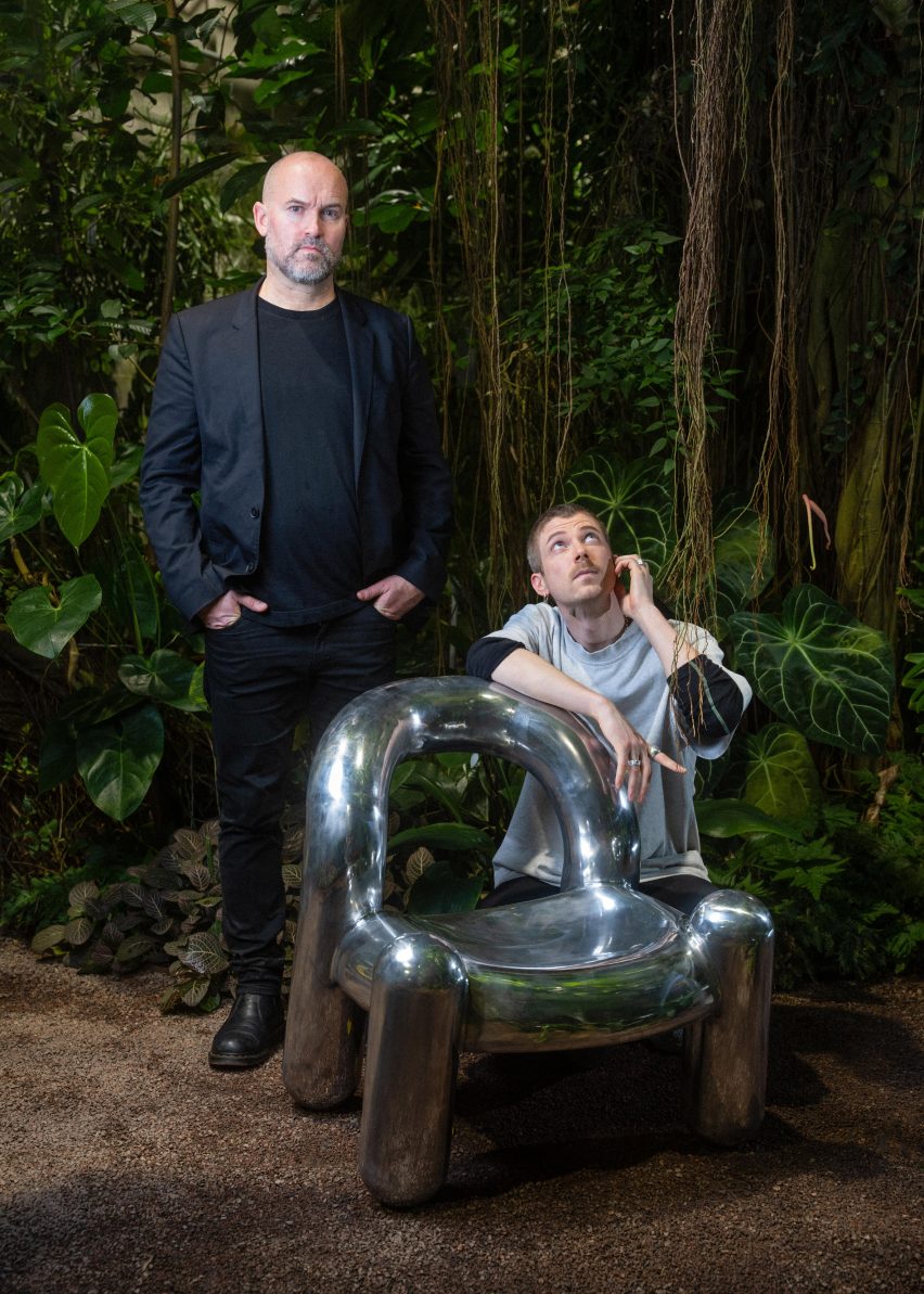 Alexander Lervik and Gustav Winsth with a silver Reality chair