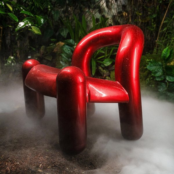 Red version of Reality chair designed in virtual reality by Alexander Lervik and Gustav Winsth
