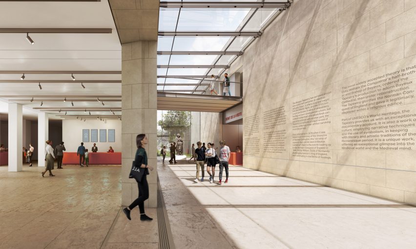 Interior of the Bayeux Tapestry Museum in Normandy by RSHP