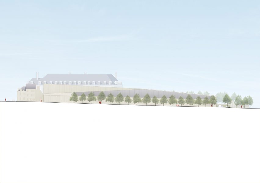 Section drawing of the Bayeux Tapestry Museum by RSHP