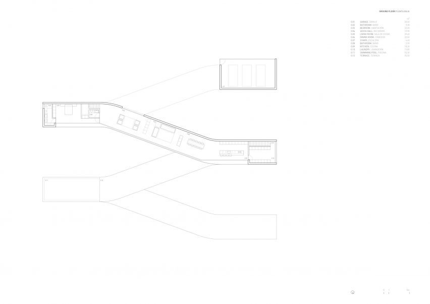 Ground floor plan of Sabater House by Fran Silvestre Arquitectos