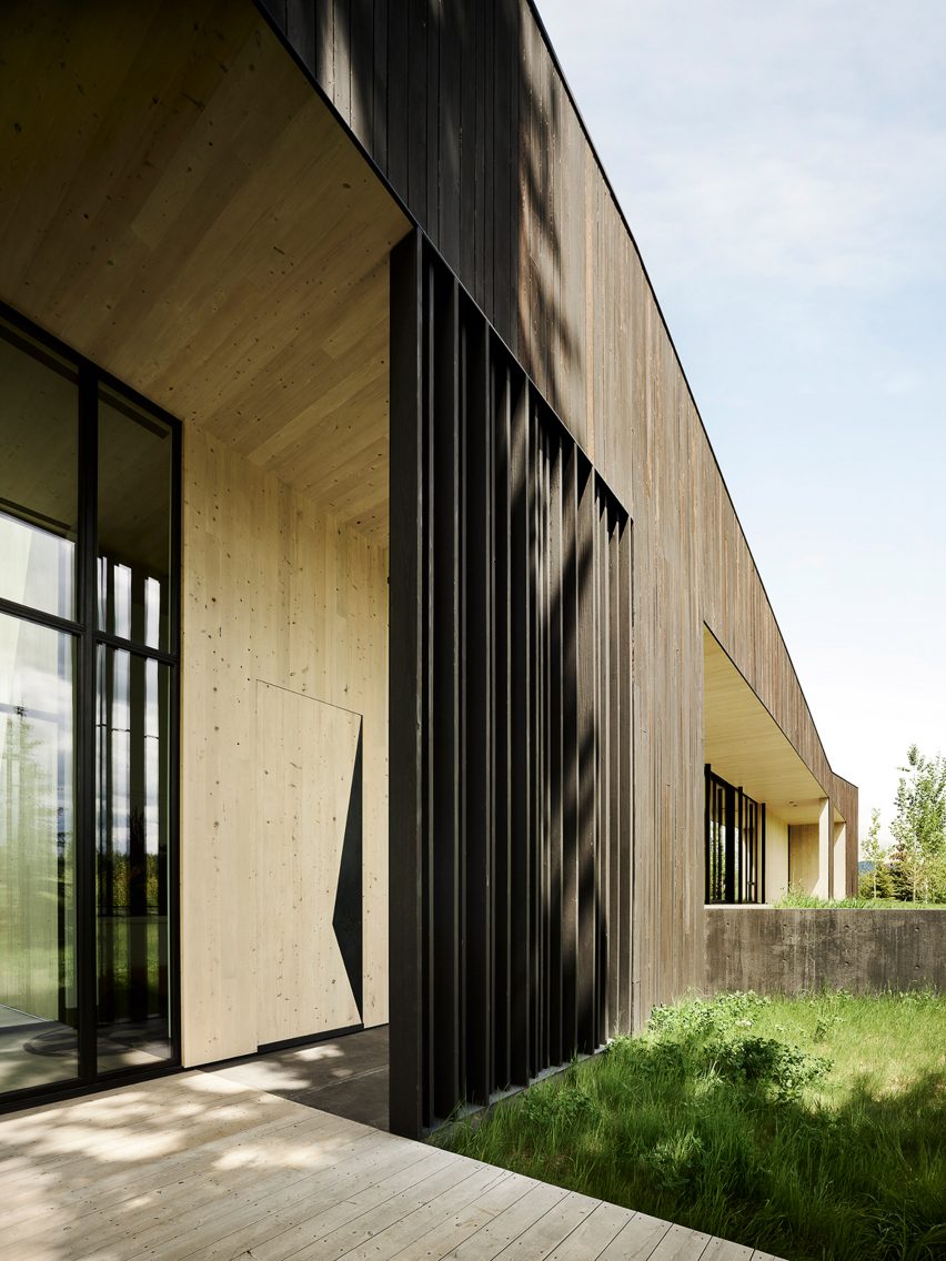 A house with screen in front