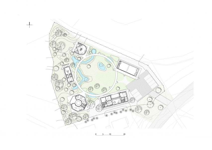 Ground floor site plan of Hoji Gangneung by AOA Architects