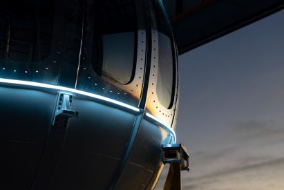 Lights on exterior of Neptune spaceship by Space Perspective