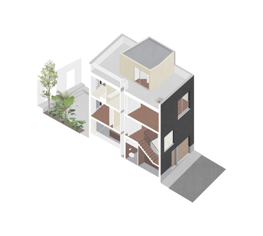 Drawing of Bolívar House in Barcelona by Juan Gurrea Rumeu of Gr-os