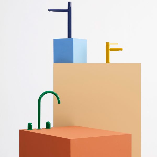 Yellow tap from Roca's Nu collection