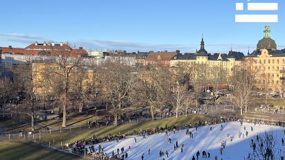 iceskating in Stockholm at design week