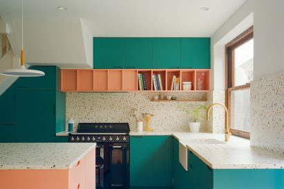 Terrazzo-filled kitchen interior