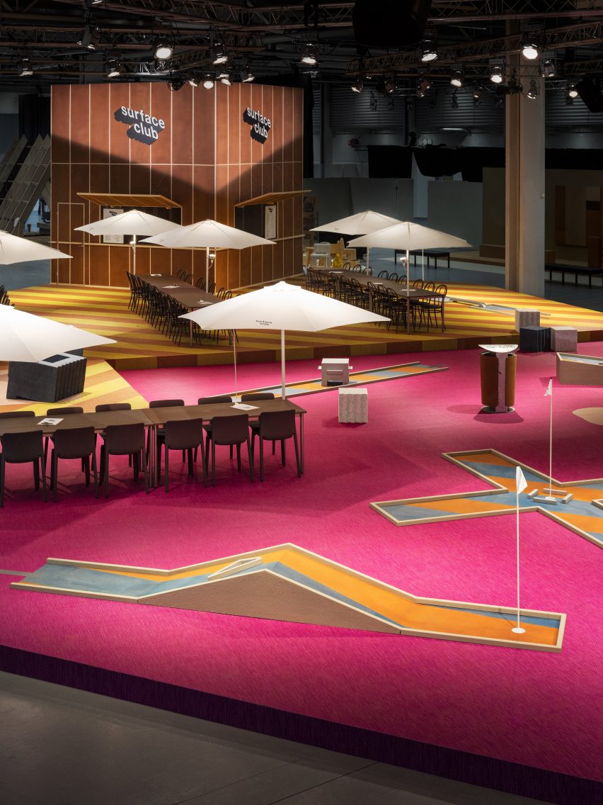 Pink mini-golf course at Stockholm Furniture Fair