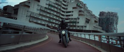 Motorbike in The Kitchen movie with filming location at Les Damiers