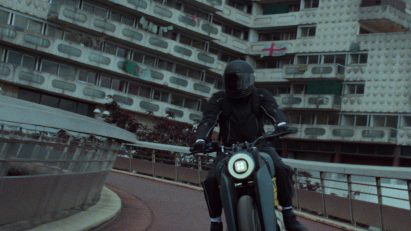 Motorbike in The Kitchen movie with filming location at Les Damiers