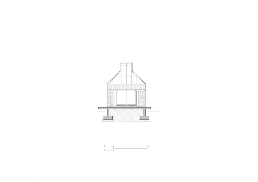 Elevation of The Long House at Hoji Gangneung by AOA Architect
