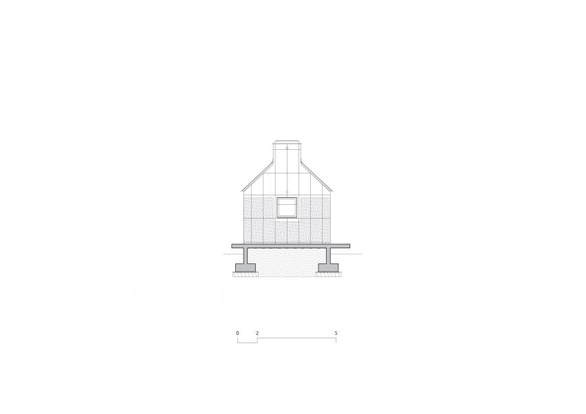 Elevation of The Long House at Hoji Gangneung by AOA Architect