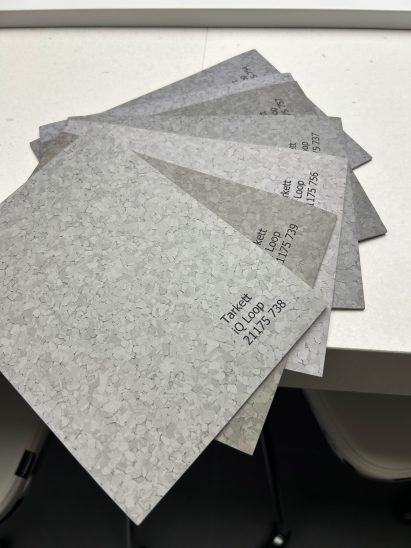 Grey flooring tiles