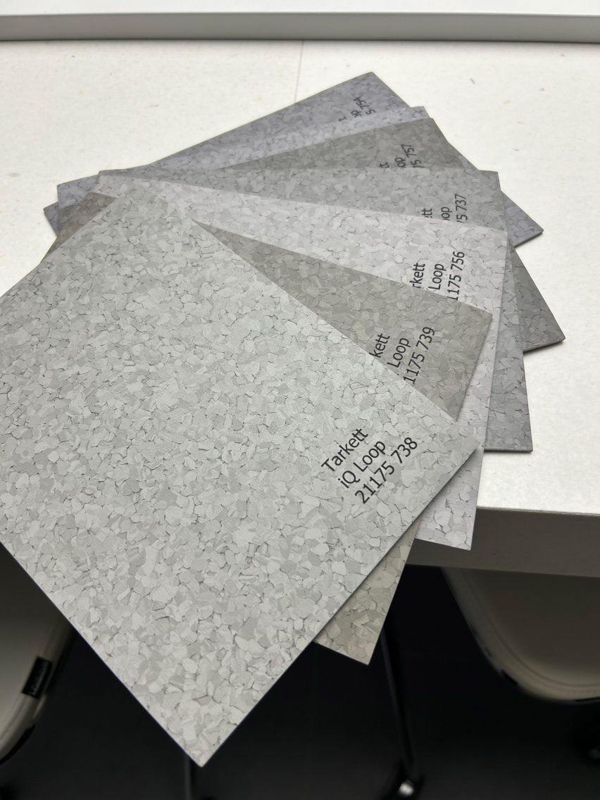 Grey flooring tiles