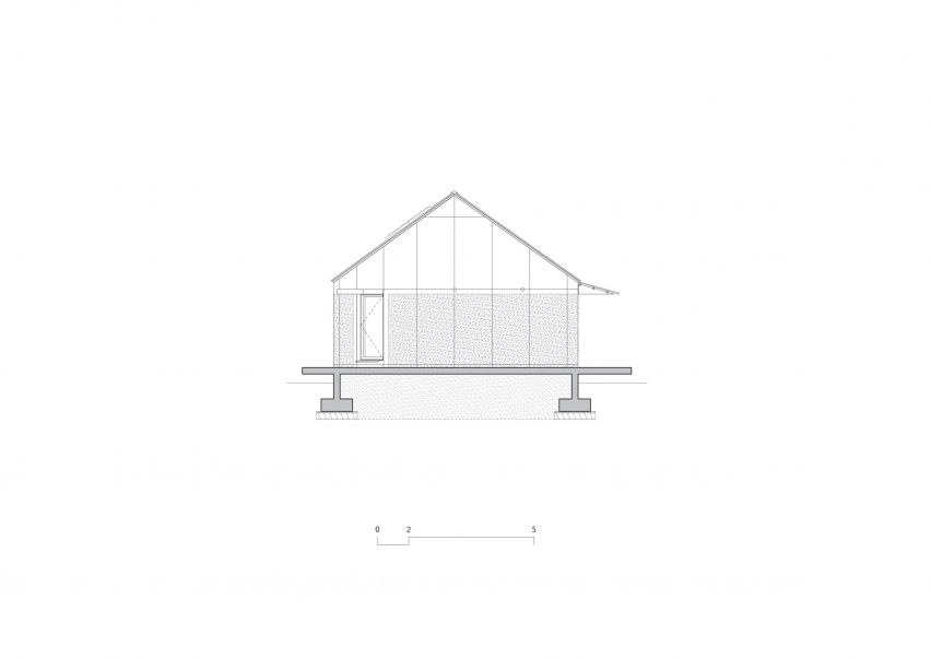 Elevation of The Round House at Hoji Gangneung by AOA Architect