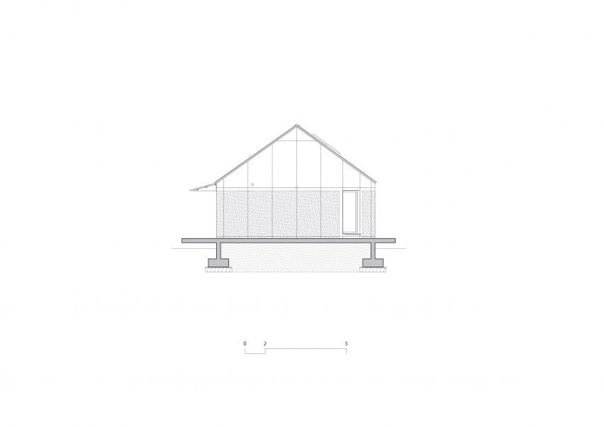 Elevation of The Round House at Hoji Gangneung by AOA Architect