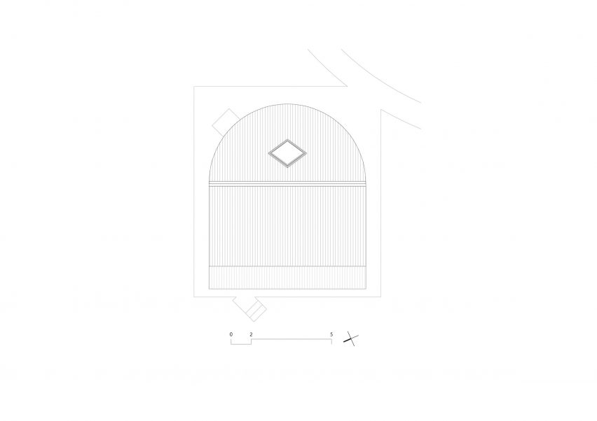 Roof plan of The Round House at Hoji Gangneung by AOA Architect