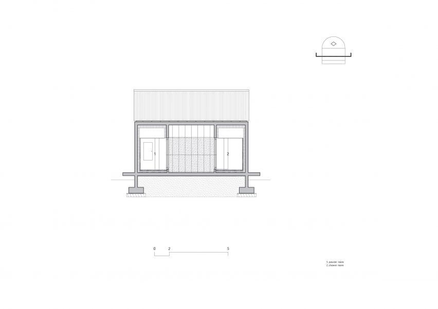 Section of The Round House at Hoji Gangneung by AOA Architect