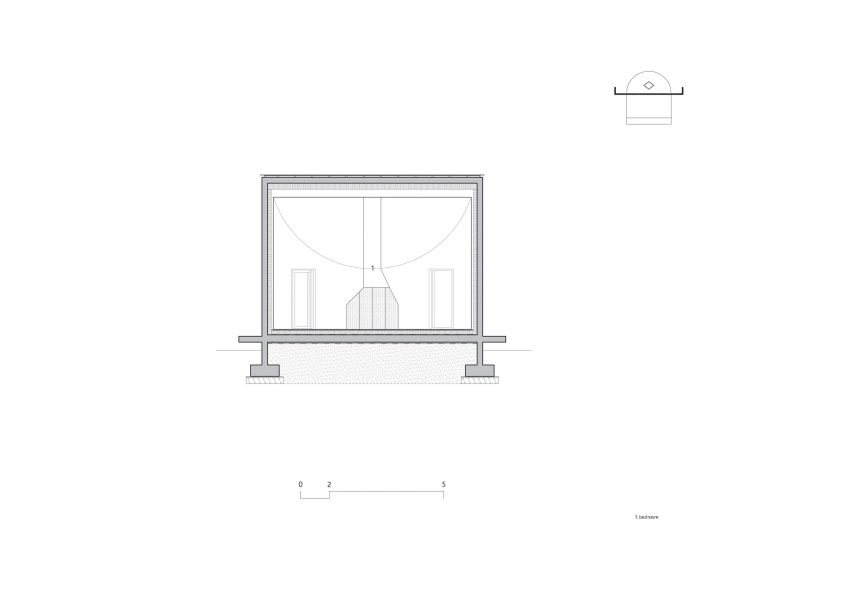 Section of The Round House at Hoji Gangneung by AOA Architect